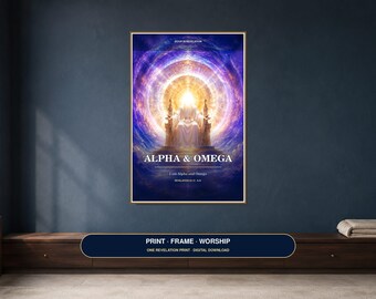 Jesus Alpha and Omega Wall Art, Revelation 22:13 Christian Printable