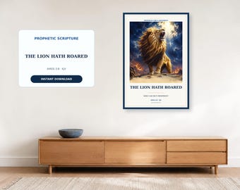 Amos 3:8 Lion Wall Art, The Lion Hath Roared Christian Printable