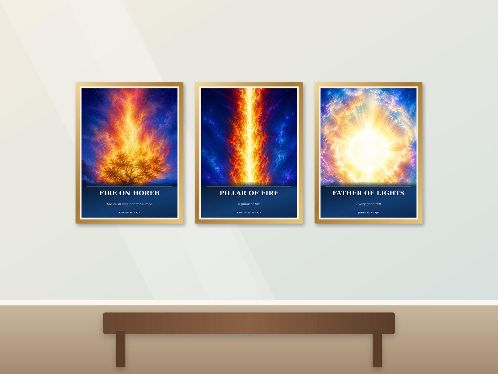 God the Father Wall Art Set of 3 Christian printable wall art God the Father — Fire and Guidance, a Christian digital printable from the God the Father collection by Thanks Lord Jesus