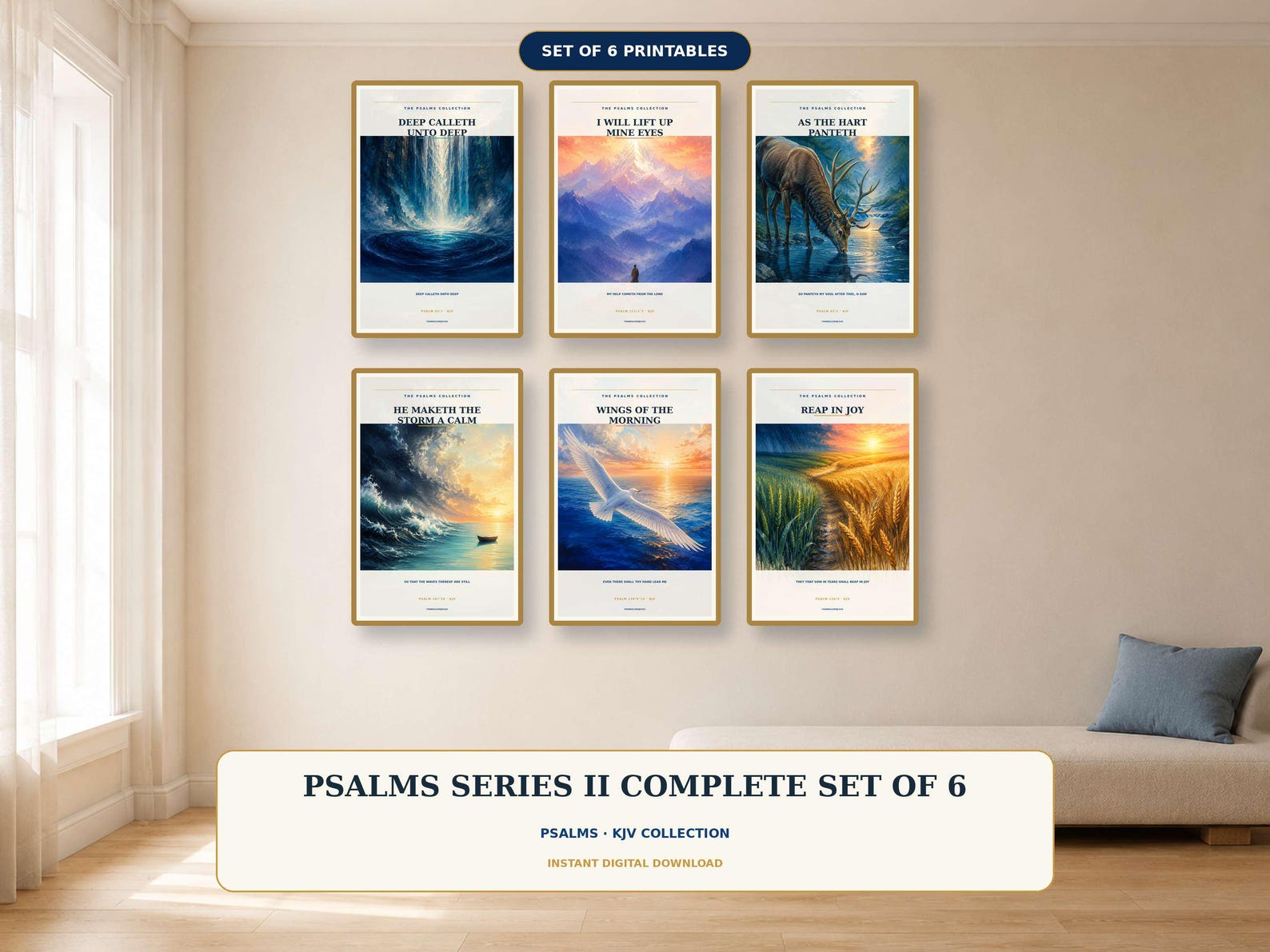Psalms Wall Art Set of 6, a Christian digital printable from the Psalms & Protection collection by Thanks Lord Jesus