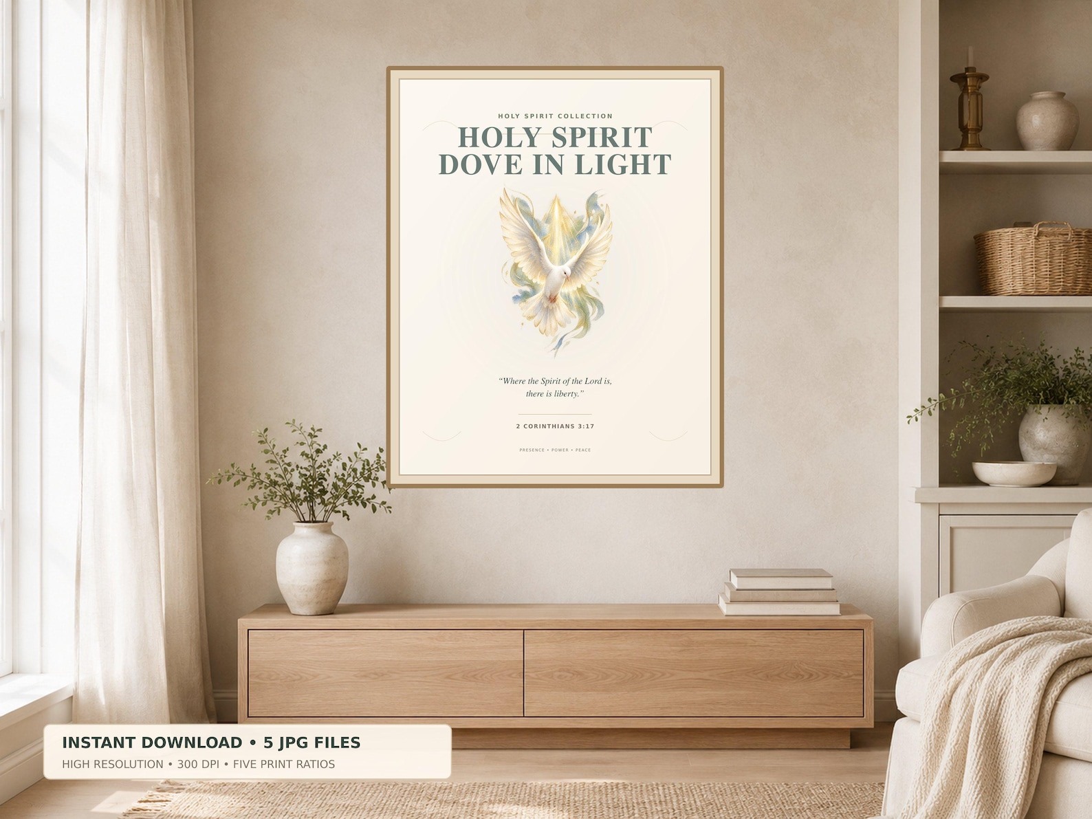 Holy Spirit Dove Printable Wall Art Christian printable wall art Holy Spirit Dove — Christian Light, a Christian digital printable from the Holy Spirit collection by Thanks Lord Jesus