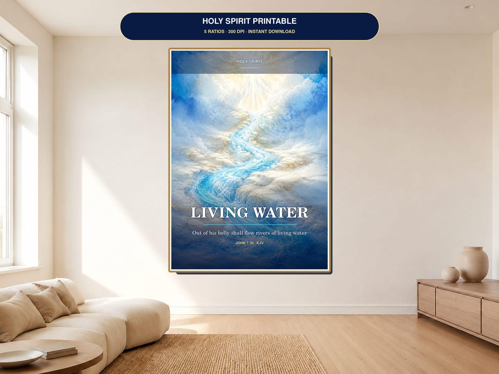 Living Water — John 7:38 KJV Holy, a Christian digital printable from the Holy Spirit collection by Thanks Lord Jesus
