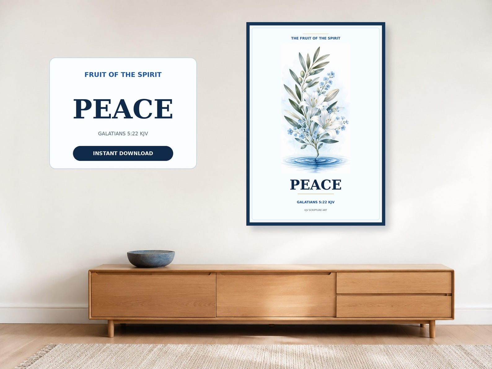Peace Fruit of the Spirit Wall Art, a Christian digital printable from the Fruits of the Spirit collection by Thanks Lord Jesus
