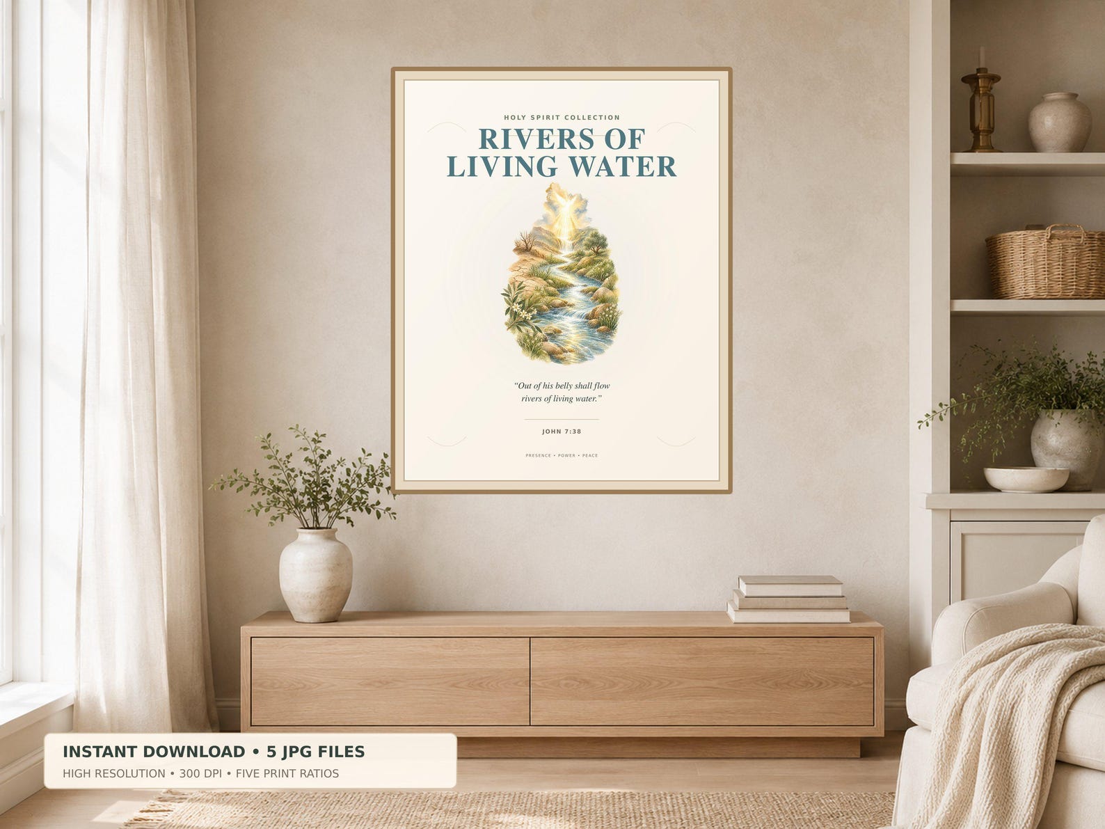 Living Water Printable Wall Art Christian printable wall art Living Water — Holy Spirit Christian, a Christian digital printable from the Holy Spirit collection by Thanks Lord Jesus