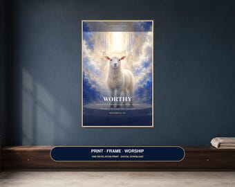Worthy Is the Lamb Wall Art, Revelation 5:12 Christian Printable