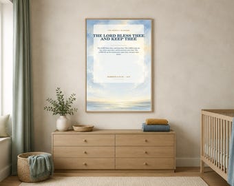 Wandbild „Der Herr segne dich“, Numeri 6,24-26, druckbare Vorlage fürs Kinderzimmer