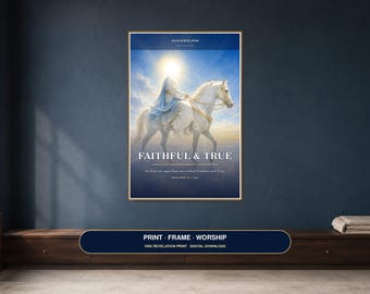 Faithful and True Wall Art, White Horse Christian Printable