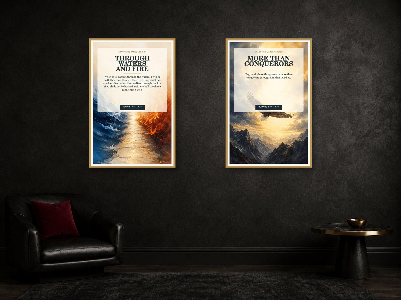 Strength and Courage Wall Art Set of 2, KJV Prints Strength and Courage Wall Art Set of 2, KJV Prints showing all 2 included Christian printable designs.