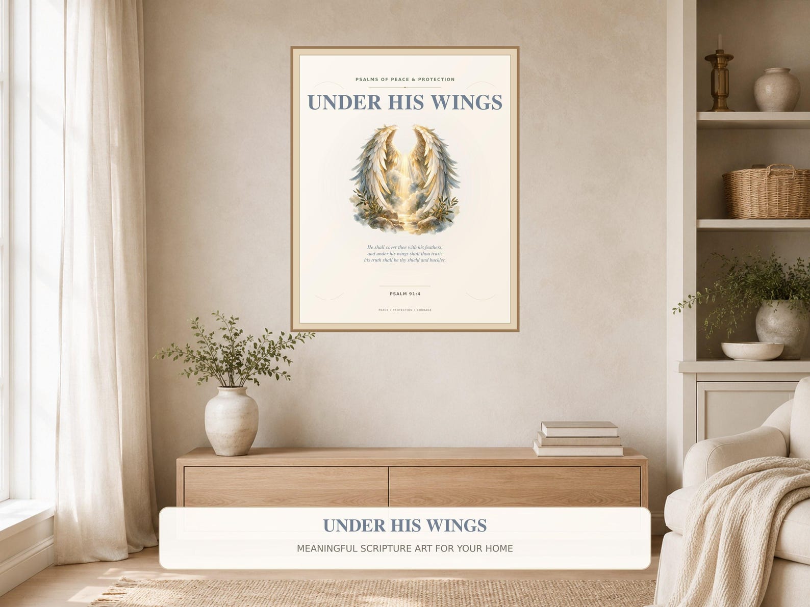 Psalm 91 Wall Art Printable Christian printable wall art Psalm 91 Wall Art Printable, a Christian digital printable from the Psalms & Protection collection by Thanks Lord Jesus
