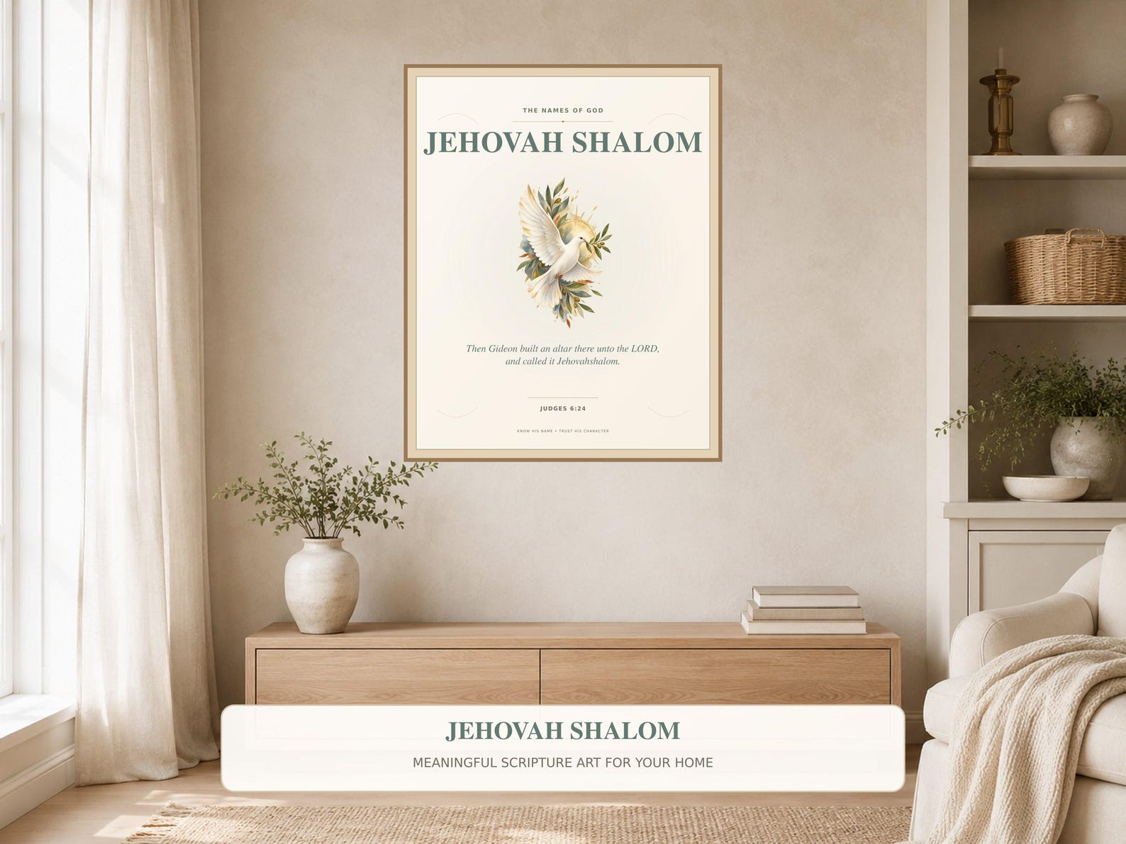 Jehovah Shalom Printable Wall Art Christian printable wall art Jehovah Shalom Printable Wall Art, a Christian digital printable from the Names of God collection by Thanks Lord Jesus