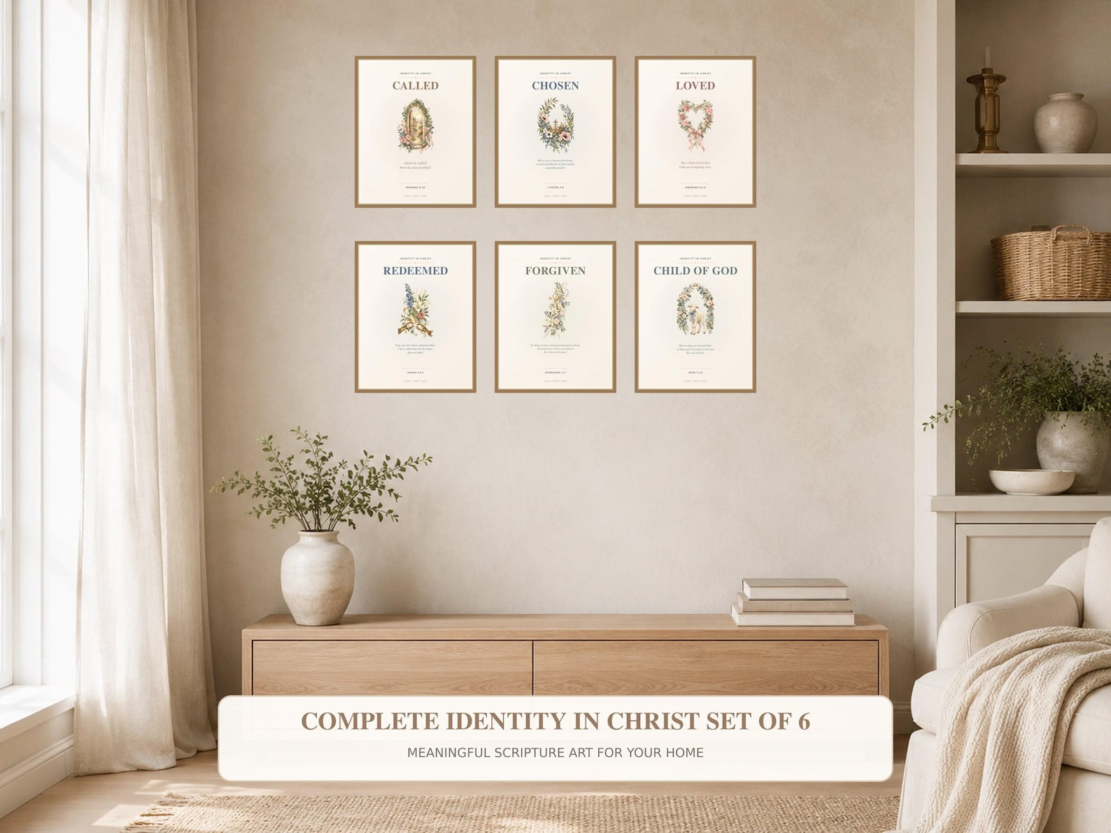 Identity in Christ Wall Art Set of 6 Christian printable wall art Identity in Christ Wall Art Set of 6, a Christian digital printable from the Identity in Christ collection by Thanks Lord Jesus