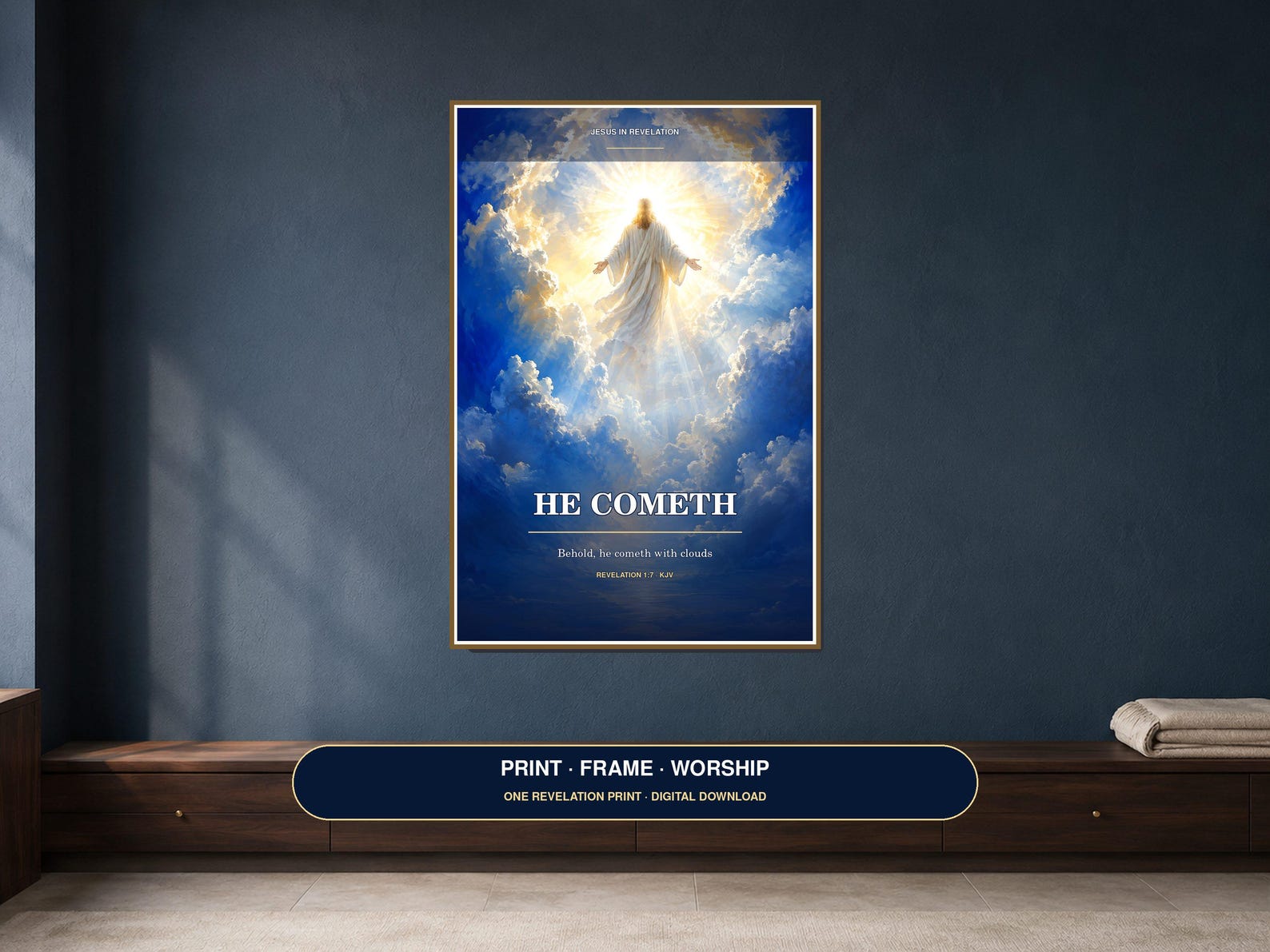 Jesus Coming With Clouds Wall Art Christian printable wall art Jesus Coming With Clouds Wall Art, a Christian digital printable from the Jesus Christ collection by Thanks Lord Jesus