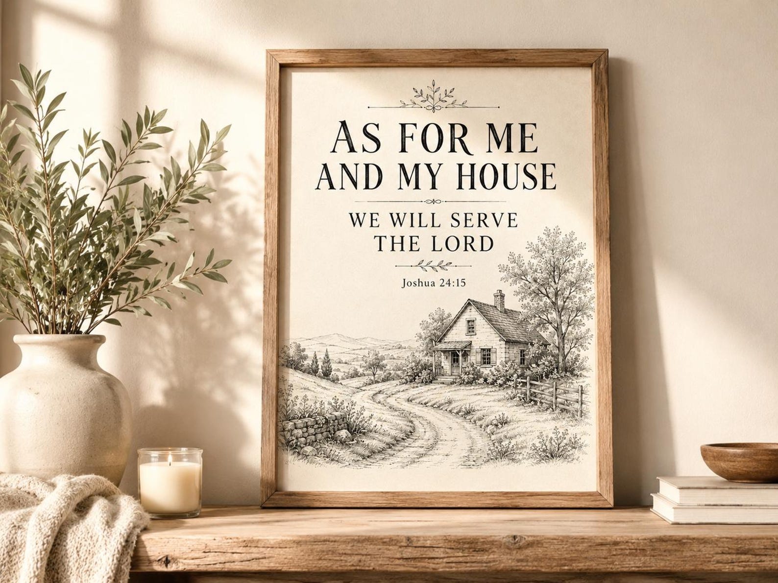 Joshua 24:15 Printable Wall Art Christian printable wall art Joshua 24:15 Printable Wall Art, a Christian digital printable from the Bible Verse Prints collection by Thanks Lord Jesus