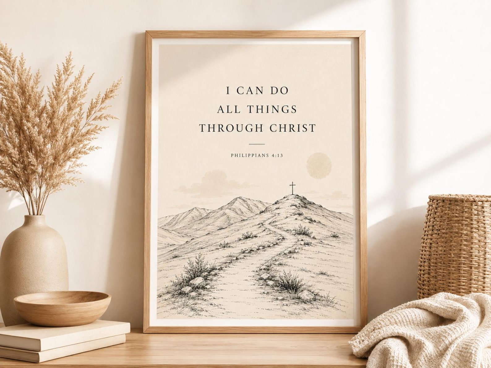 Philippians 4:13 Printable Wall Art, a Christian digital printable from the Bible Verse Prints collection by Thanks Lord Jesus