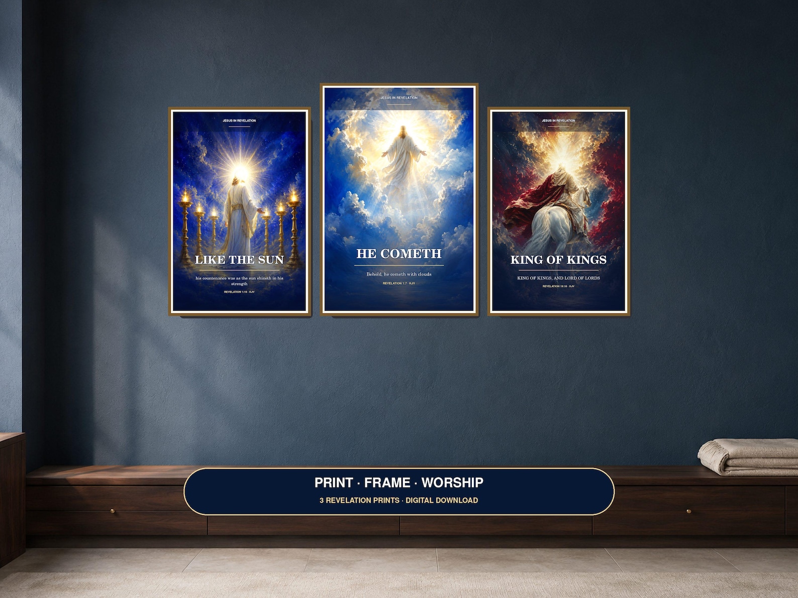 Jesus Revelation Wall Art Set of 3 Christian printable wall art Jesus Revelation Wall Art Set of 3, a Christian digital printable from the Jesus Christ collection by Thanks Lord Jesus