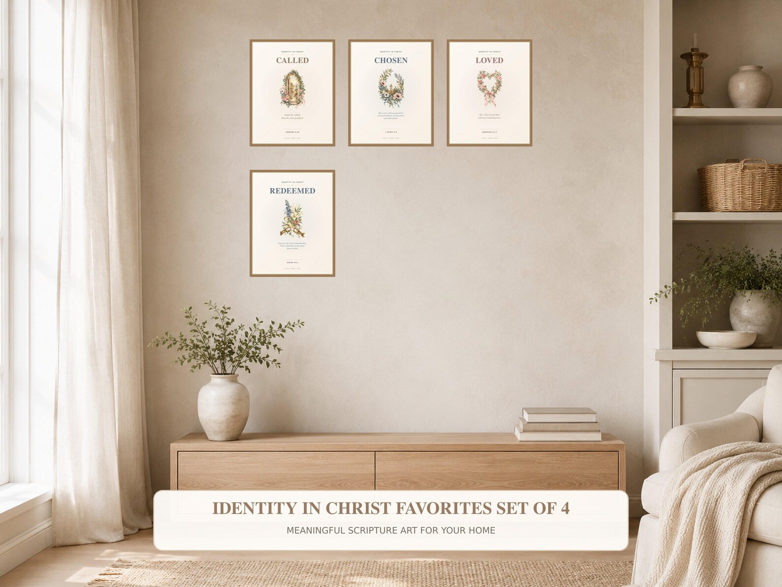 Identity in Christ Wall Art Set of 4, a Christian digital printable from the Identity in Christ collection by Thanks Lord Jesus