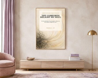 Wandbild mit Psalm 94,19, Trost bei Ängsten, christliche Dekoration gegen Angstzustände, digitaler Download (KJV)
