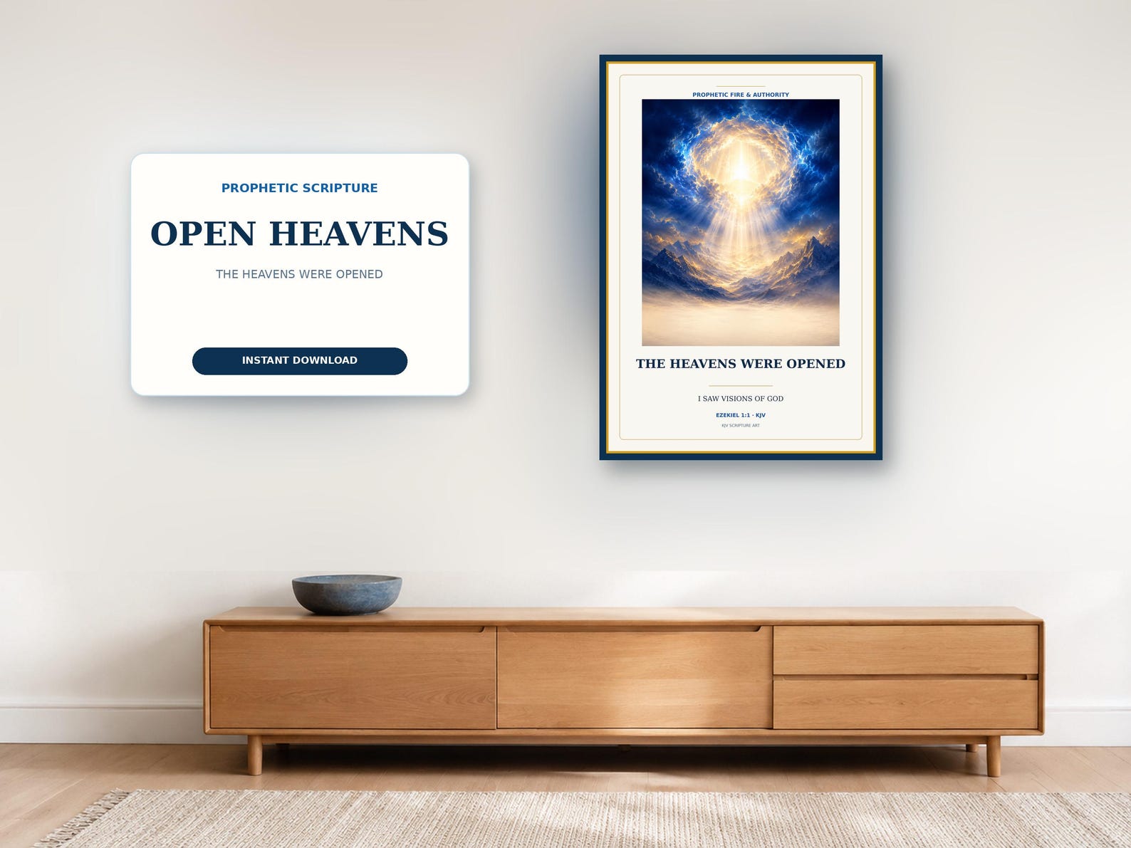 Ezekiel 1:1 Open Heavens Wall Art, a Christian digital printable from the Prophetic collection by Thanks Lord Jesus