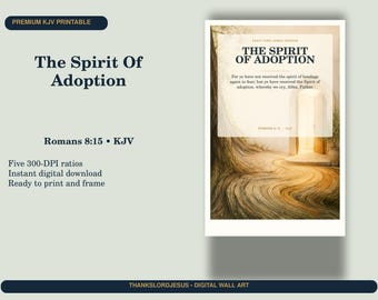 Spirit of Adoption Wall Art, Romans 8:15 KJV Christian Family Printable