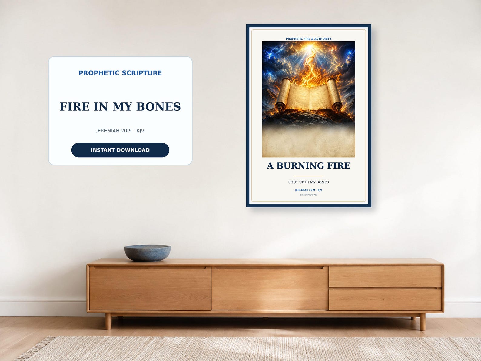 Jeremiah 20:9 Wall Art, a Christian digital printable from the Prophetic collection by Thanks Lord Jesus