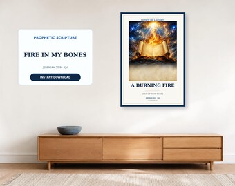 Jeremiah 20:9 Wall Art, Fire in My Bones Christian Printable