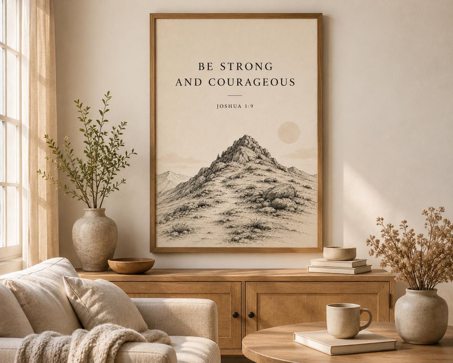 Joshua 1:9 Printable Wall Art, a Christian digital printable from the Bible Verse Prints collection by Thanks Lord Jesus