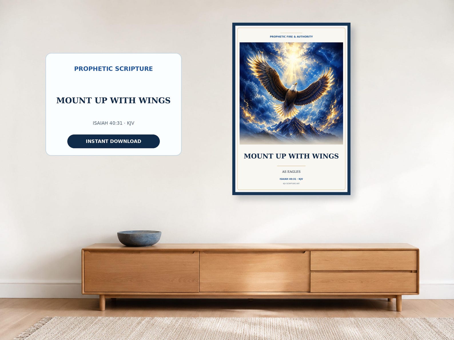 Isaiah 40:31 Eagle Wall Art, a Christian digital printable from the Prophetic collection by Thanks Lord Jesus