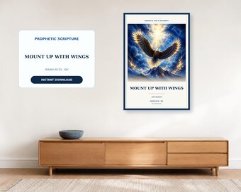 Isaiah 40:31 Eagle Wall Art, Mount Up With Wings Christian Printable