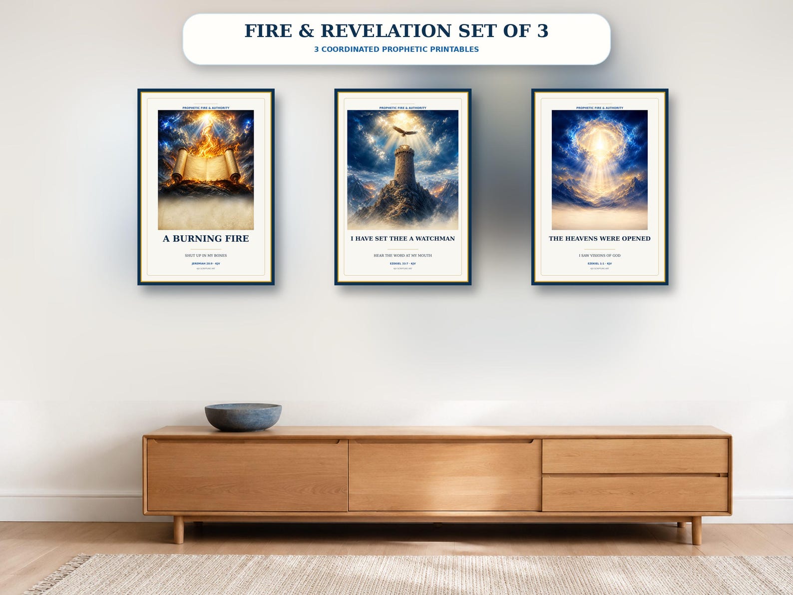 Prophetic Christian Wall Art Set of 3, a Christian digital printable from the Prophetic collection by Thanks Lord Jesus