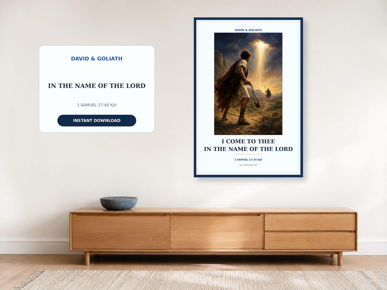 In the Name of the Lord Wall Art, a Christian digital printable from the David & Goliath collection by Thanks Lord Jesus