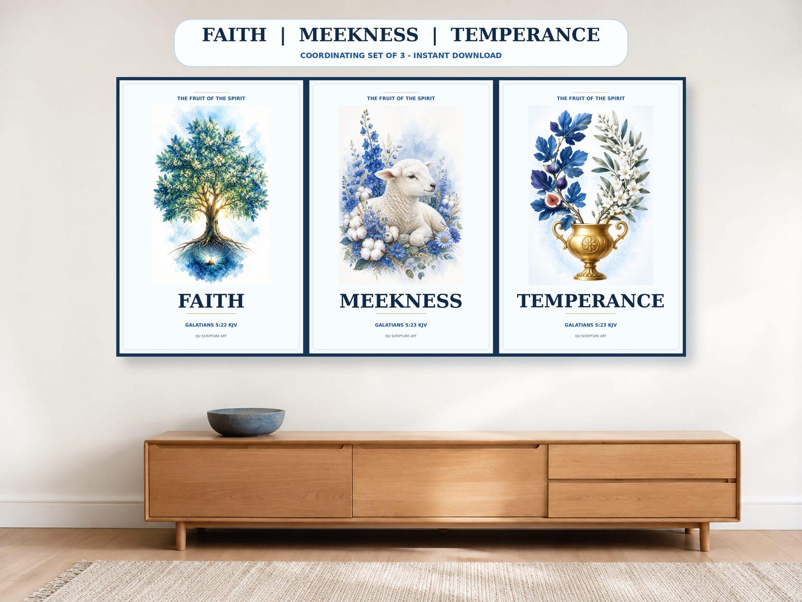 Faith Christian printable wall art Faith, a Christian digital printable from the Fruits of the Spirit collection by Thanks Lord Jesus