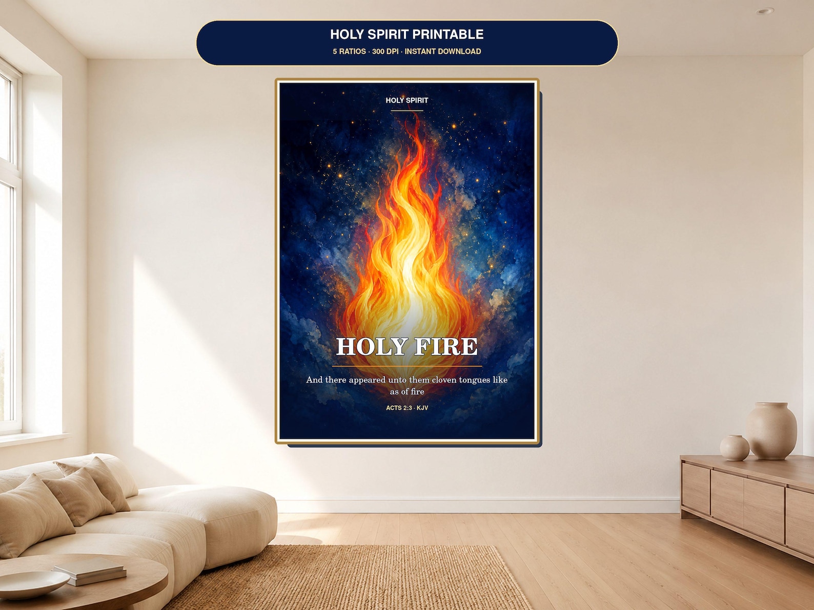 Holy Spirit Fire Printable Wall Art Christian printable wall art Holy Spirit Fire Printable Wall Art, a Christian digital printable from the Holy Spirit collection by Thanks Lord Jesus