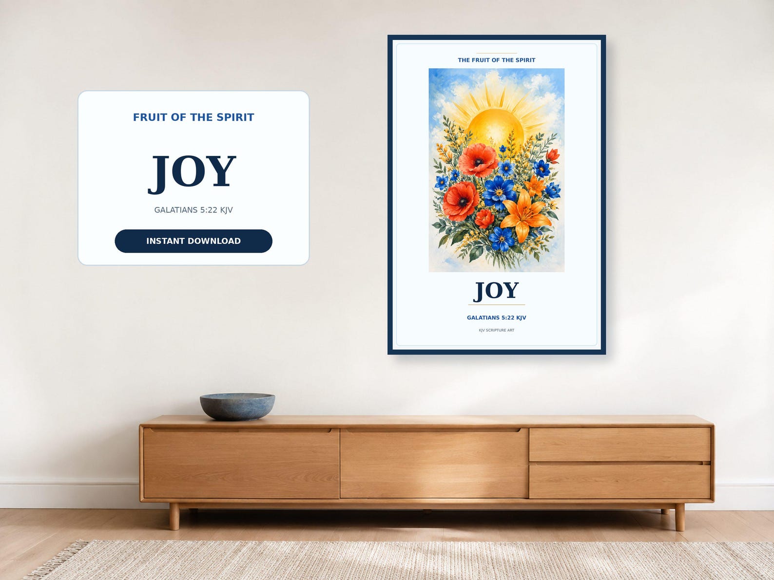 Joy Fruit of the Spirit Wall Art Christian printable wall art Joy Fruit of the Spirit Wall Art, a Christian digital printable from the Fruits of the Spirit collection by Thanks Lord Jesus
