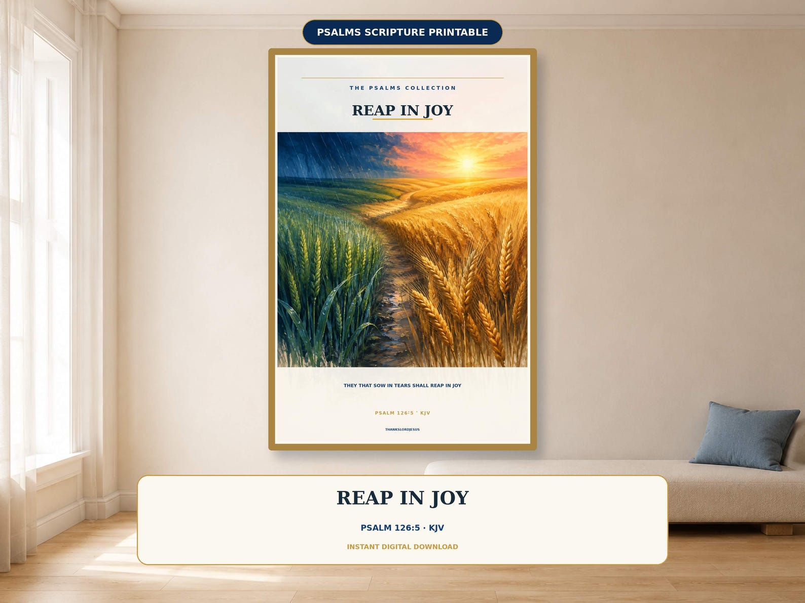 Reap in Joy Wall Art, a Christian digital printable from the Psalms & Protection collection by Thanks Lord Jesus