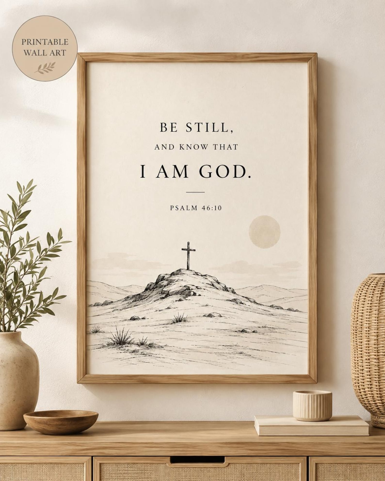 Be Still and Know That I Am God Printable Wall Art Christian printable wall art Be Still and Know That I Am God Printable Wall Art, a Christian digital printable from the Bible Verse Prints collection by Thanks Lord Jesus