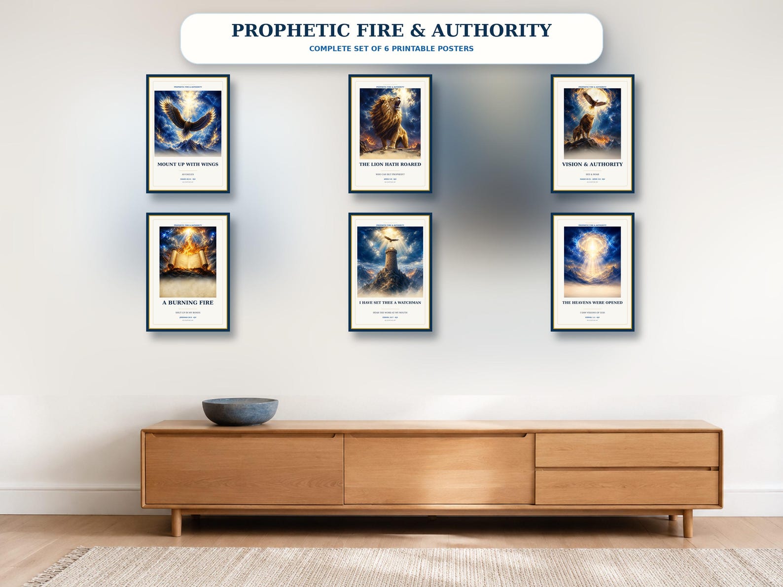 Prophetic Fire & Authority Complete Set of 6, a Christian digital printable from the Prophetic collection by Thanks Lord Jesus