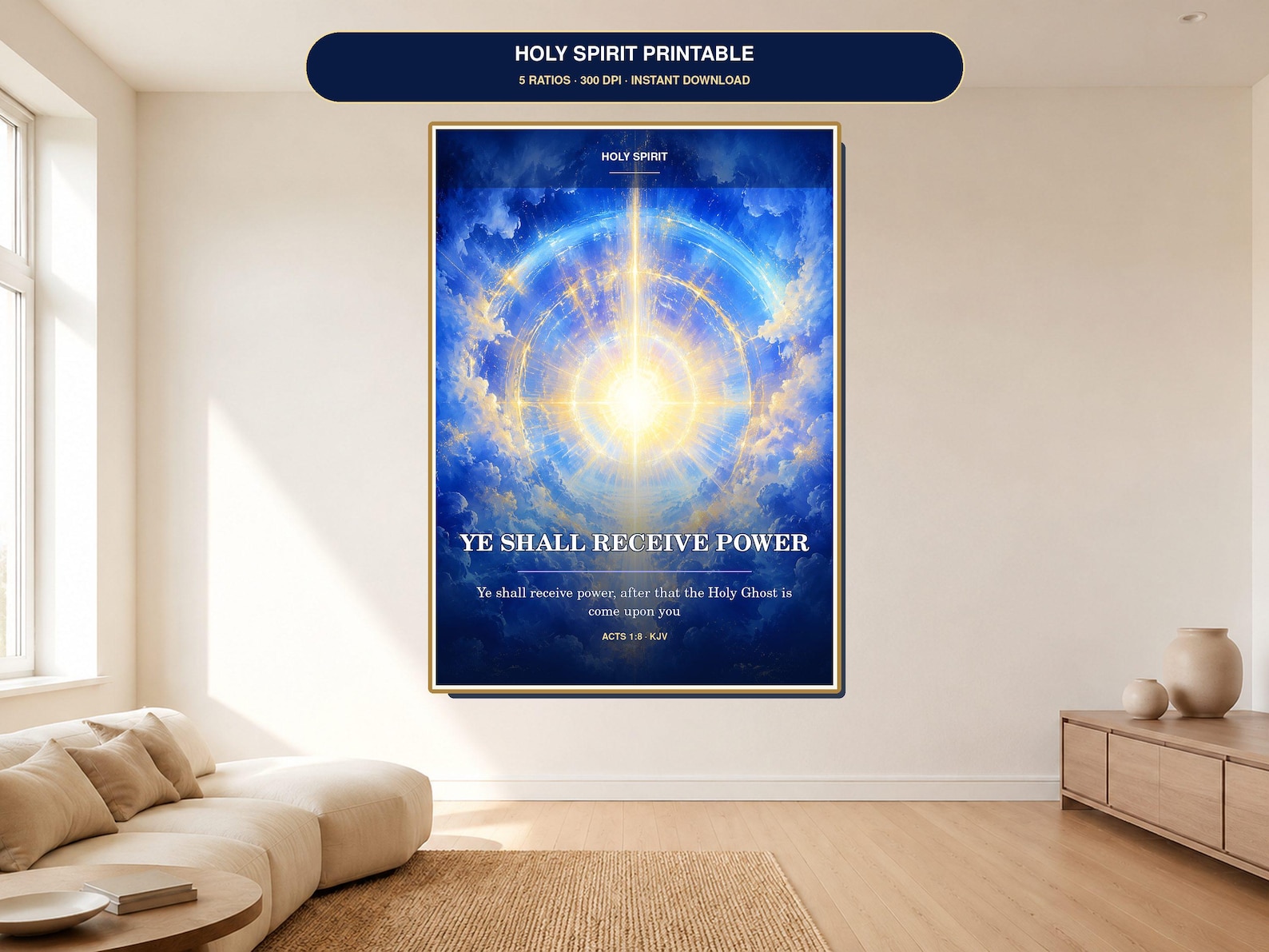 Holy Spirit Power Printable Wall Art, a Christian digital printable from the Holy Spirit collection by Thanks Lord Jesus