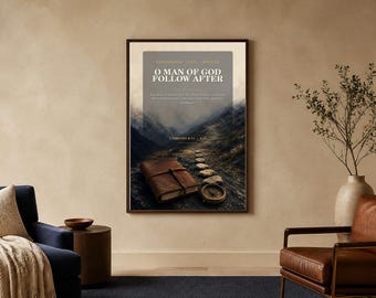 Wandbild „Mann Gottes“, 1. Timotheus 6,11 – Christliches Motiv zum Ausdrucken