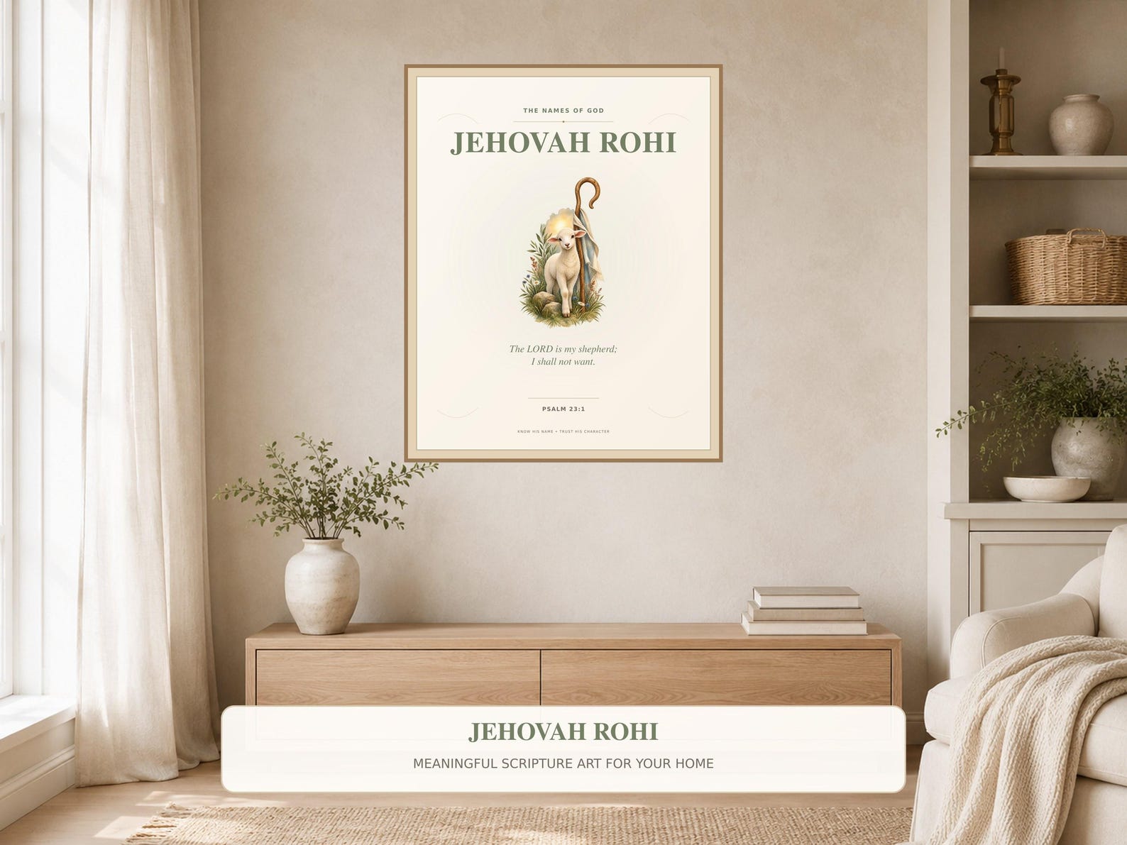 Jehovah Rohi Printable Wall Art Christian printable wall art Jehovah Rohi Printable Wall Art, a Christian digital printable from the Names of God collection by Thanks Lord Jesus