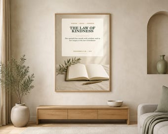 Wandbild zum Thema Güte, Sprüche 31,26 – Geschenk für christliche Mütter