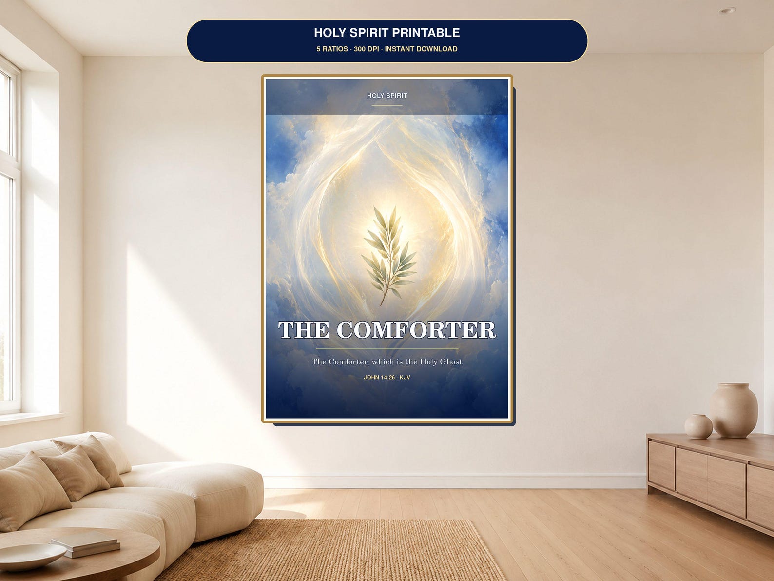 The Comforter Printable Wall Art, a Christian digital printable from the Holy Spirit collection by Thanks Lord Jesus