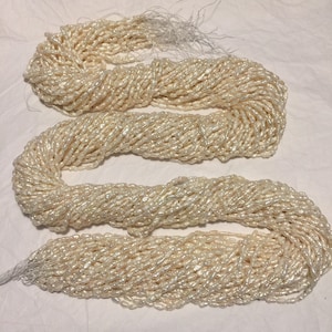Vintage Japanese Rice Pearl Strand: 31&quot; Cream Luster