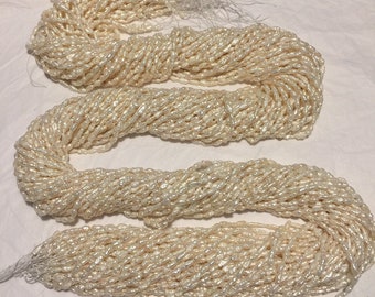 Rice Pearls. Rare 31"+ long strands from Japan. Vintage new. Approximately 2 to 3 x 4 - 6mm pearls. Cream color. High Luster.
