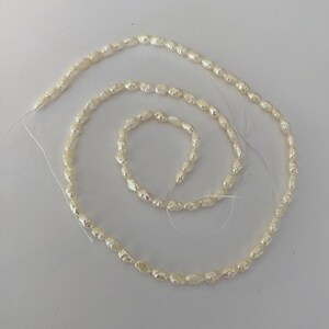 Pearls. Rice Pearls. 15.5&quot; strand. 3 x 5.5mm