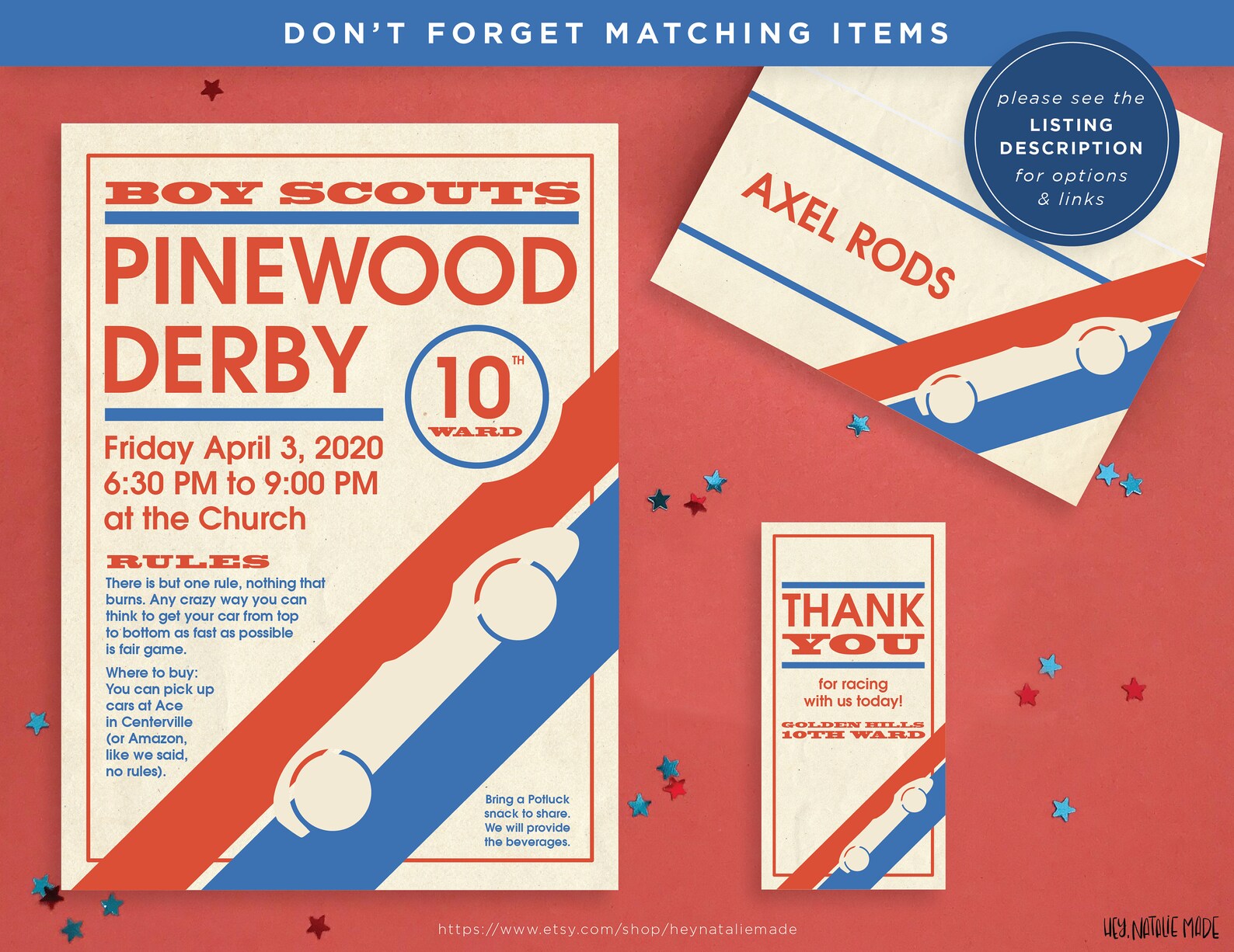 Pinewood Derby Invitation Etsy