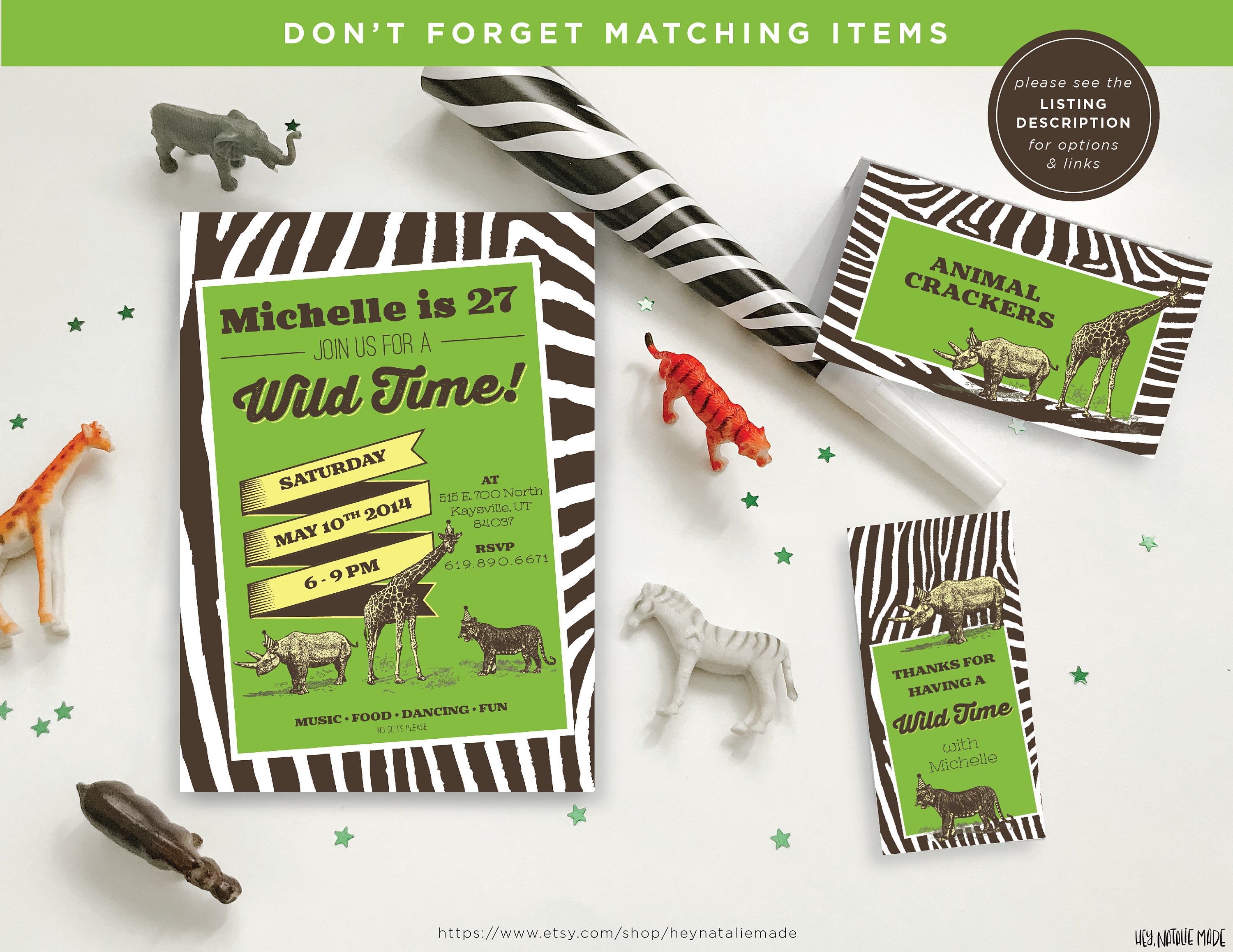 Animal Themed Party Invitation - Etsy