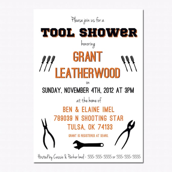 Items similar to Tool Shower Invitation for Groom on Etsy