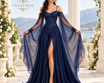 Fantasy Ball Gown, Celestara Corset Evening Dress, Fairytale Wedding Outfit, Cinderella Inspired Princess Costume, Renaissance Formalwear