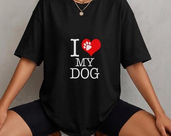 I  My Dog T-Shirt, Dog Paw Heart Tee