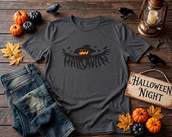Jack-o'-Lantern Vogelverschrikker Halloween T-shirt | Spooky Pumpkin Design